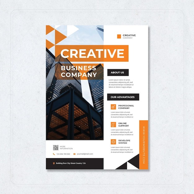 A flyer for a business company that says creative business company.