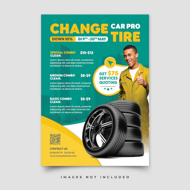 A flyer for a car tire service.