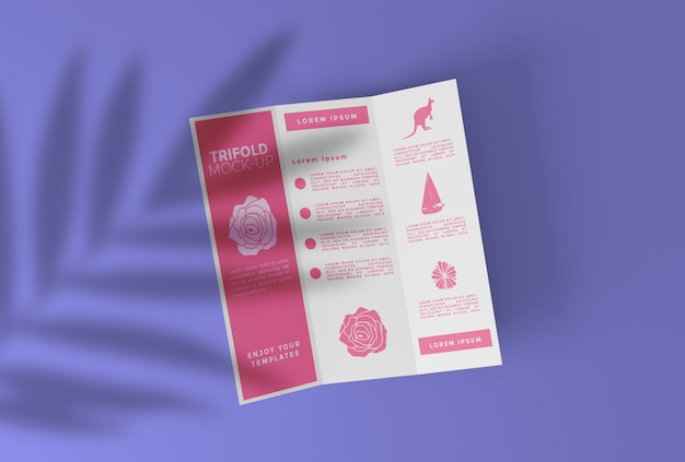 Flyer driebladige papieren mockup premium psd