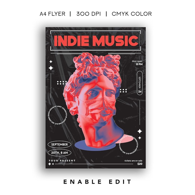Flyer for indie-musikk