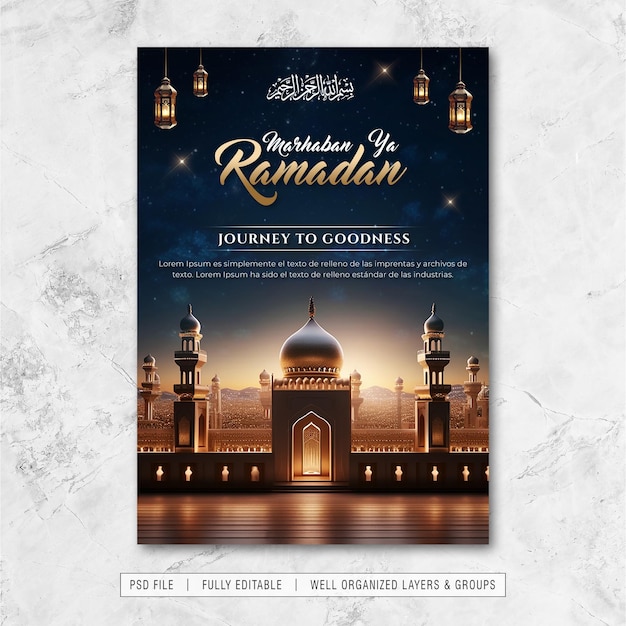 PSD flyer i plakat ramadan festive z szablonem psd edytowalnym