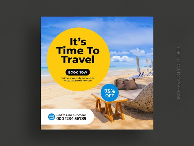 A flyer for its time to travel on the beach