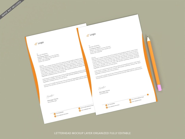 PSD flyer letterhead daily planner and budget planner mockup template