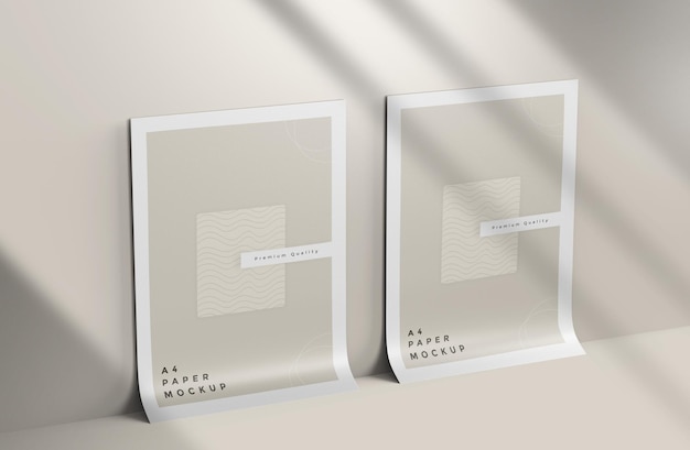 チラシまたはレターヘッドのモックアップ A4 紙のモックアップ PSD テンプレート