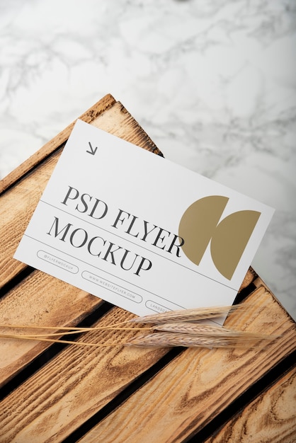 PSD flyer mock-up with elegant and luxurious flowers