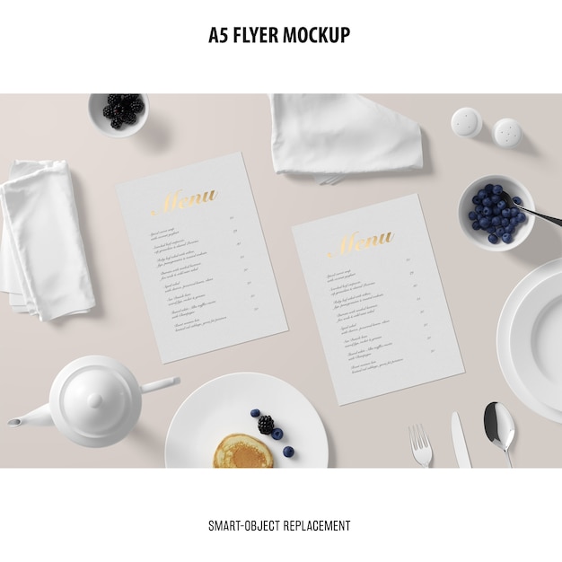flyer mockup in a desktop