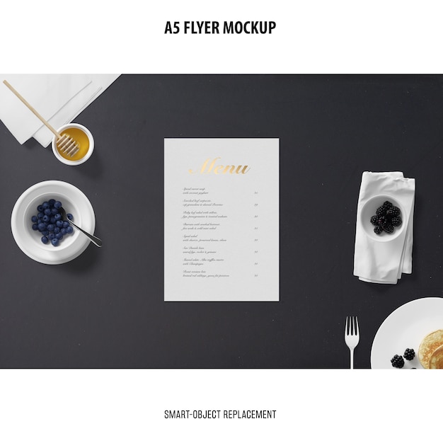 flyer mockup in a desktop