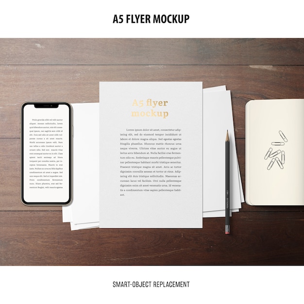 Flyer Mockup in a desktop