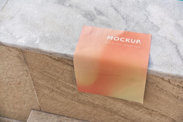 Flyer mockups on marble floor