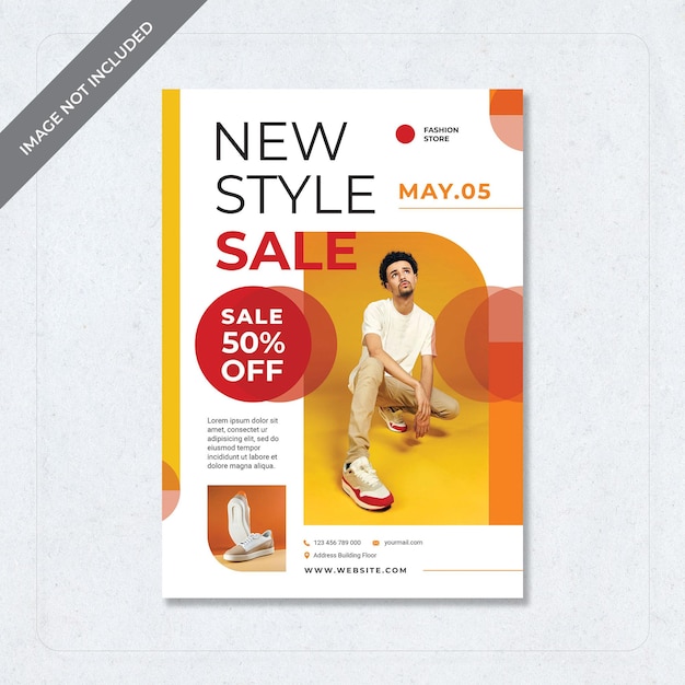 PSD flyer new style sale on it fashion man cool design