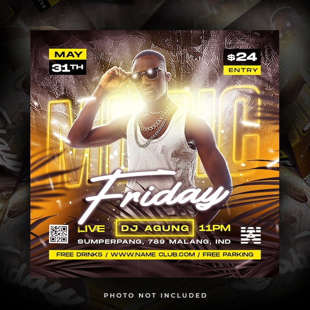 Flyer party post and story premium psd