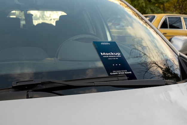 PSD flyer place on car windshield under wipers