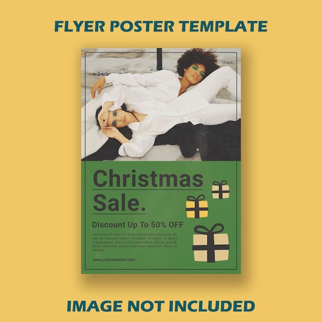 PSD flyer poster a4 kerstuitverkoop