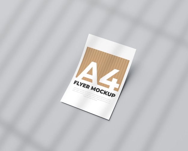 Volantino o poster mockup design con sfondo ombra finestra 3d