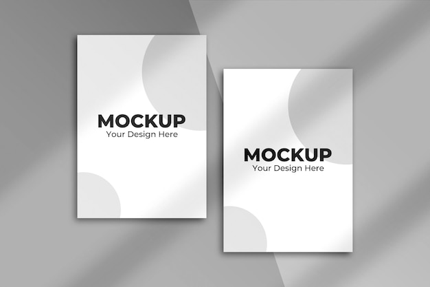 Flyer or poster mockup with shadow overlay