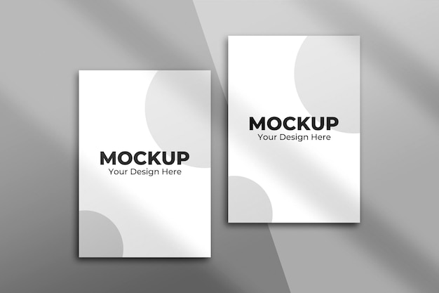 Flyer or poster mockup with shadow overlay