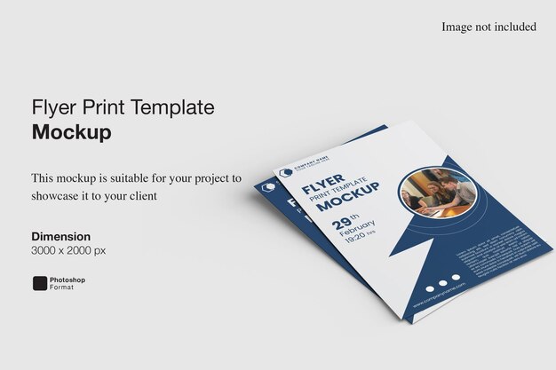 Flyer print mockup design isolated