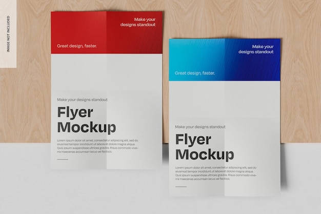 flyer set on minimal scenery mockup