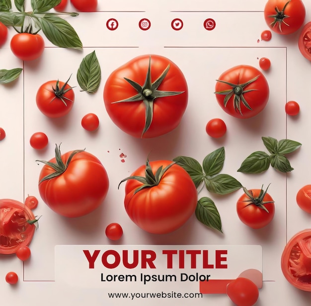 Flyer sjabloon met tomatenontwerp