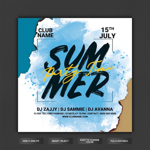 Flyer-sjabloon voor zomerfeest