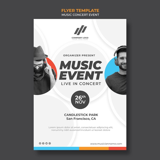 PSD flyer template for concert