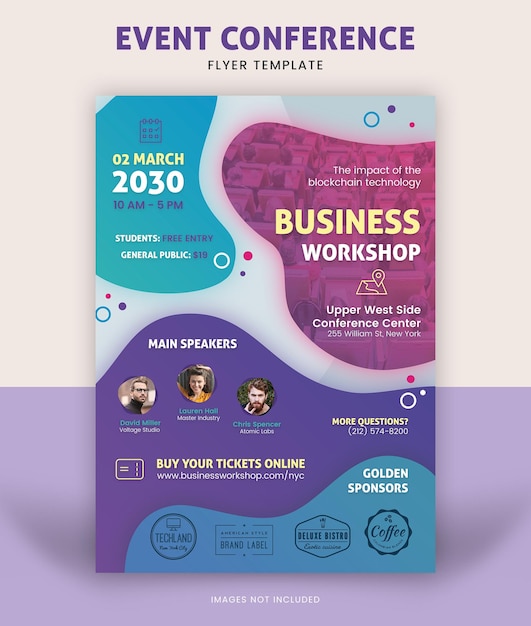 flyer template for event conference or business workshop