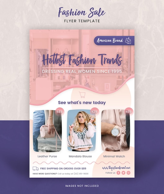 Flyer Template for Fashion Store or Fashion Sale Event