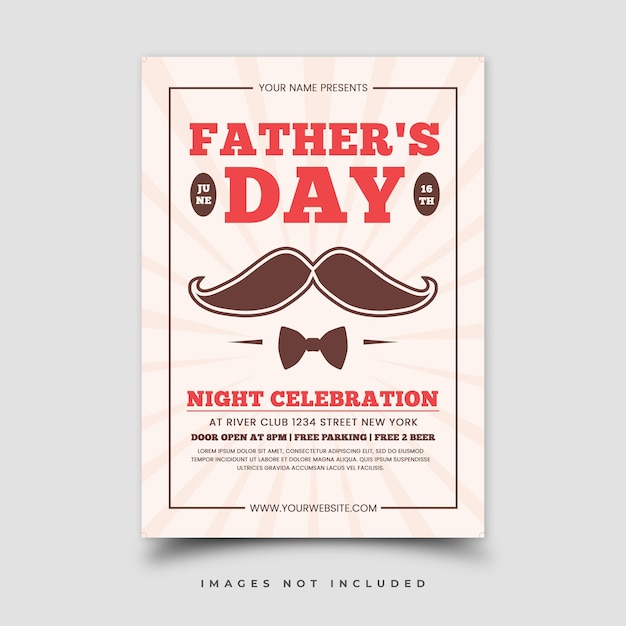 Flyer template for father's day celebration