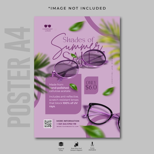 Flyer template for sunglasses company