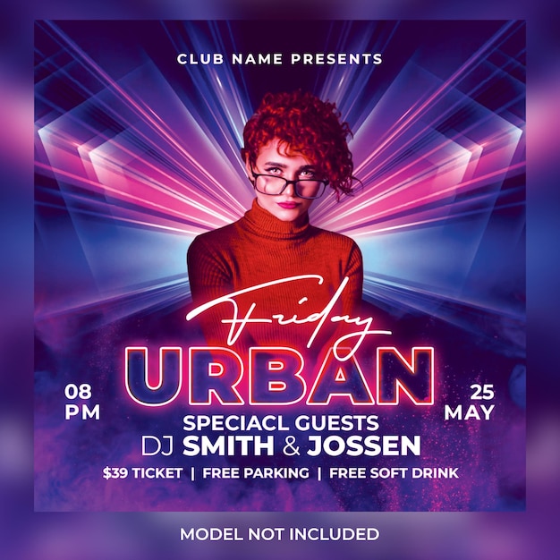 A flyer for urban night club that says