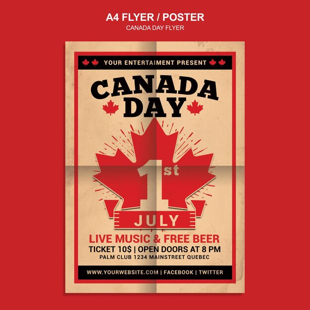 PSD flyer van de dag van canada