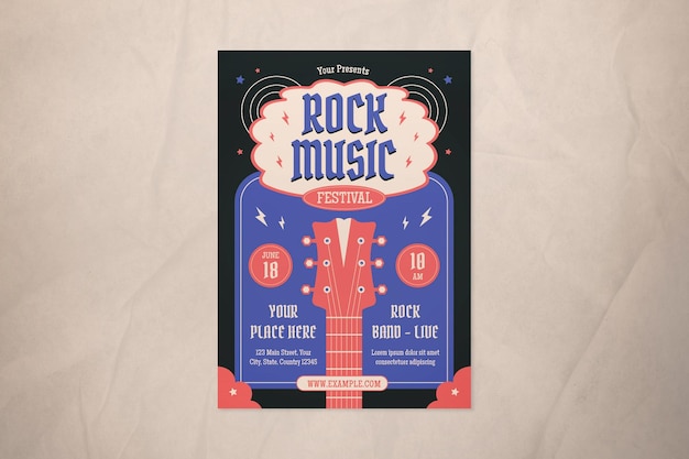 Flyer van het Black Retro Rock Music Festival
