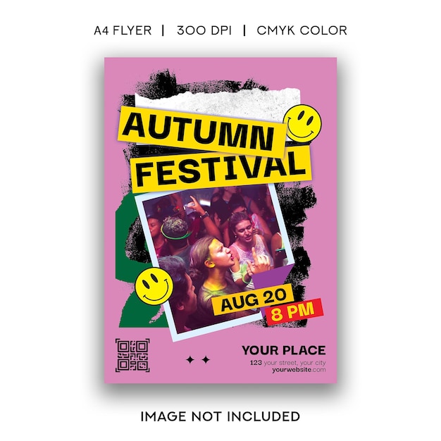 PSD flyer van het herfstfestival