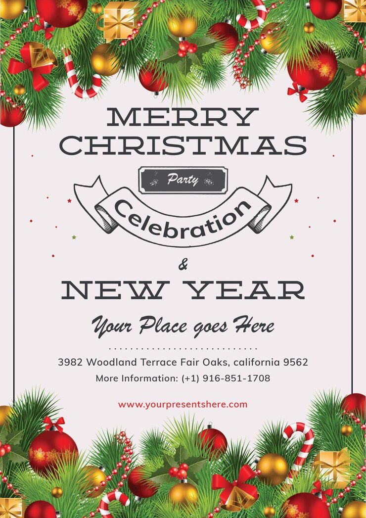 PSD flyer van het kerstfeestje