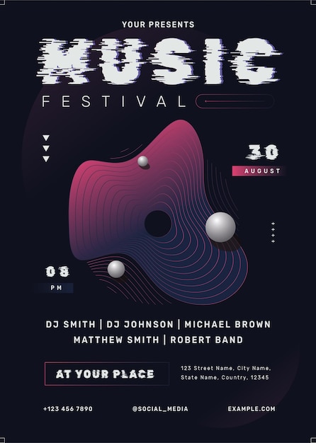 Flyer van het muziekfestival