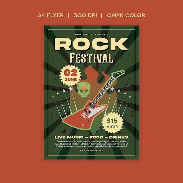 Flyer van het rockfestival