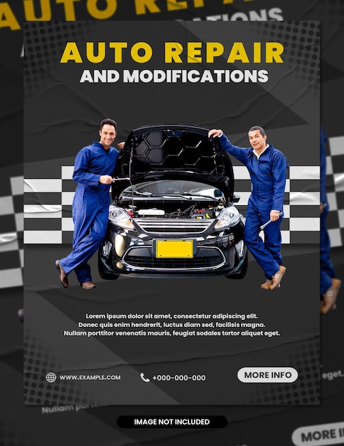 PSD flyer voor autowerkplaatsen