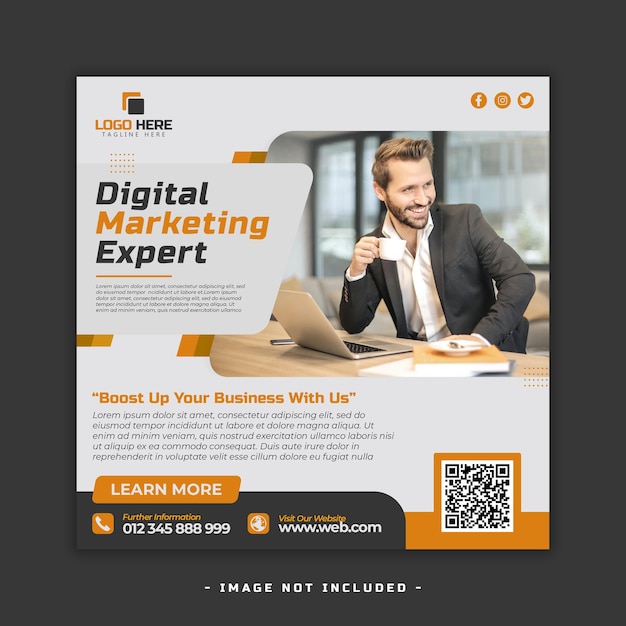 Flyer voor digitaal marketingbureau premium psd