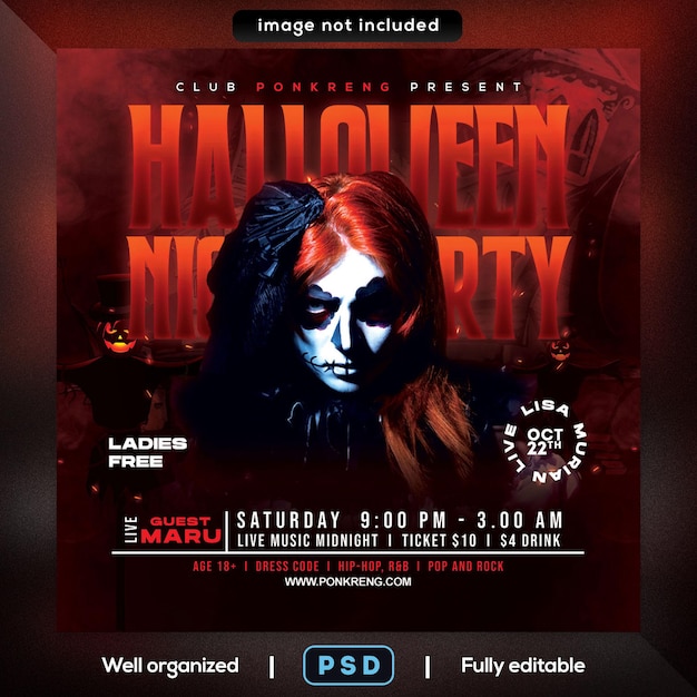 Flyer voor halloween-avondfeest