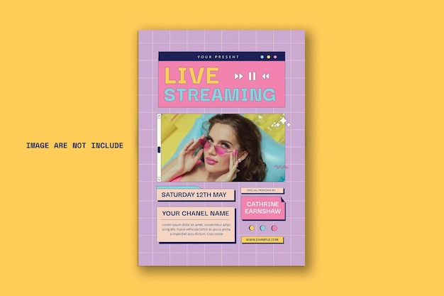 PSD flyer voor livestream-evenementen