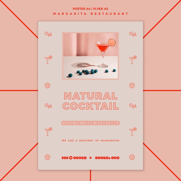 PSD flyer voor margarita-cocktaildrank