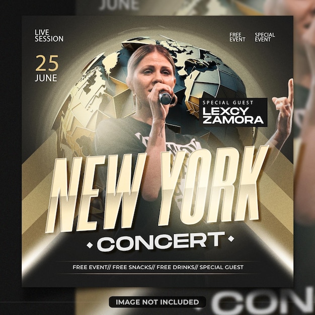 PSD flyer voor new york music fest-evenementen