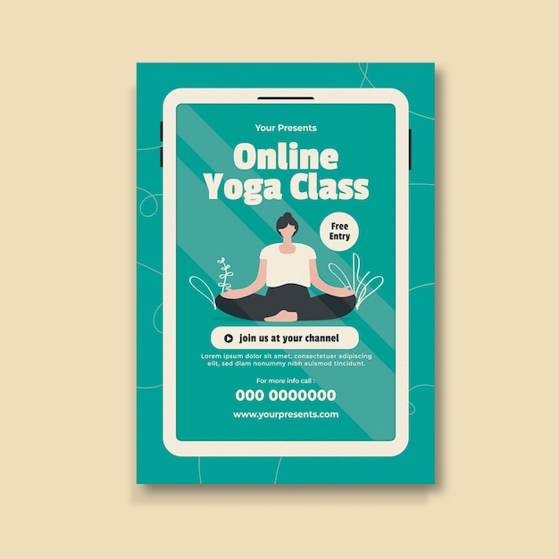 Flyer voor online yogalessen