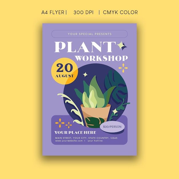 Flyer voor plantenworkshops