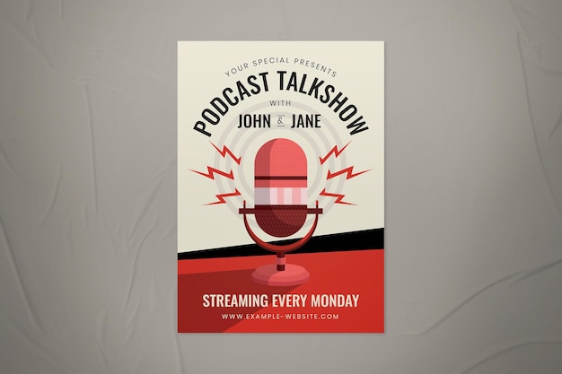 Flyer voor podcast-talkshow