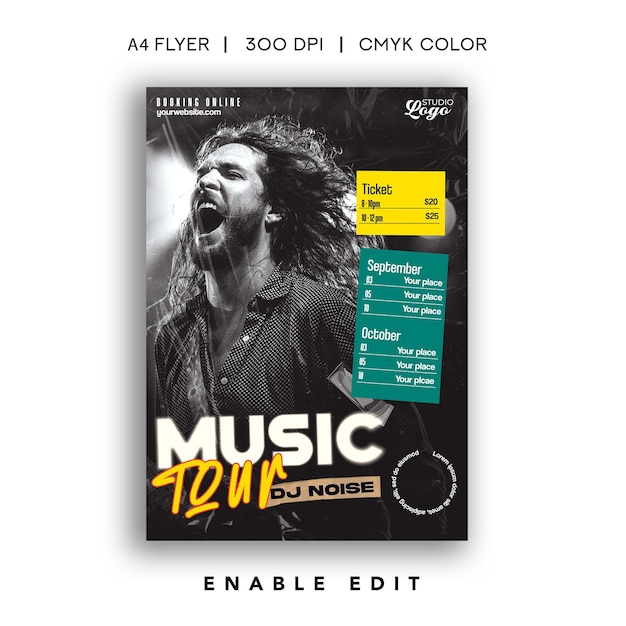 Flyer z trasy muzycznej