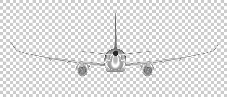 PSD flying airplane isolated on transparent background 3d rendering illustration