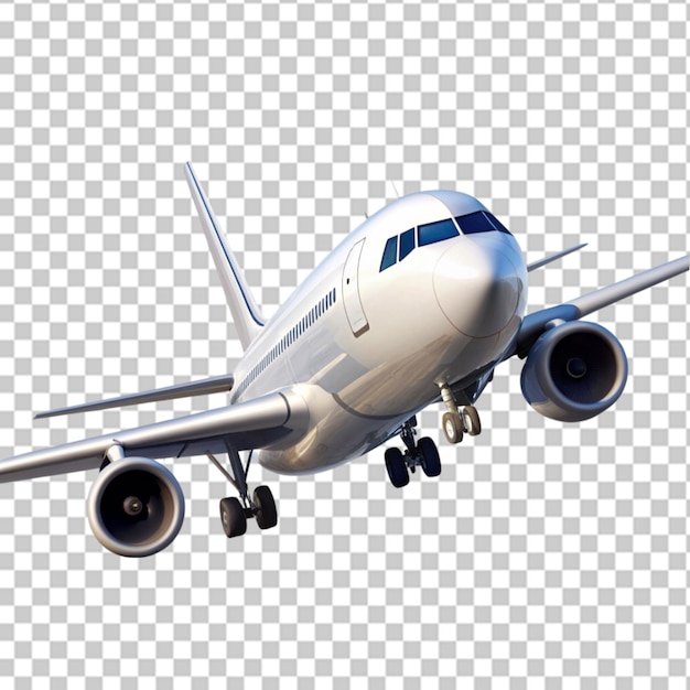 flying airplane isolated on transparent background