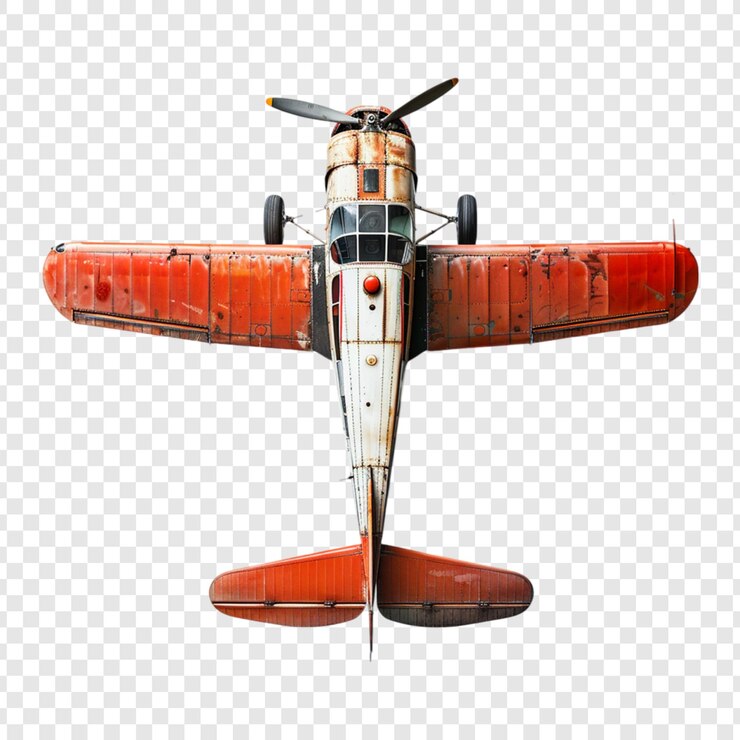 PSD flying airplane isolated on transparent background