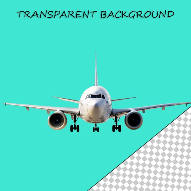 PSD flying airplane set of realistic images on transparent background